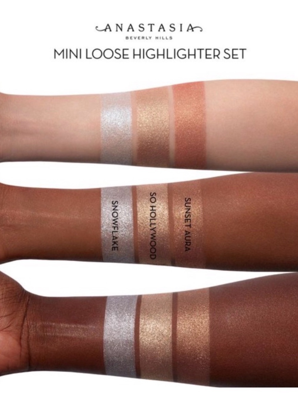 New Anastasia Beverly Hills Stacked Loose Metallic Powder Highlighter Set - Picture 6 of 9